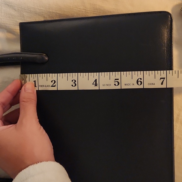 Vintage Navy Blue Genuine Leather shoulder bag - Picture 7 of 9